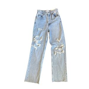 Zara Wide Leg Distressed Jeans